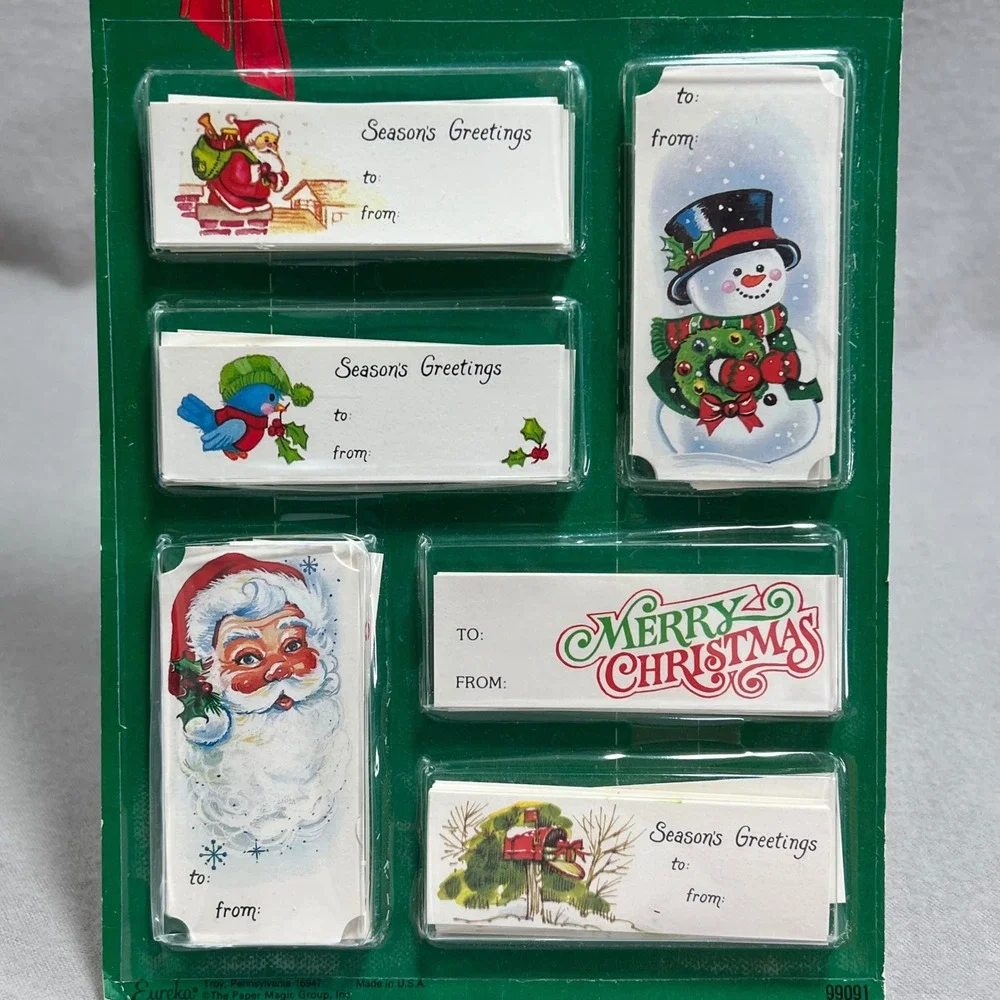 Vintage Eureka Christmas Gift Tags 80s Cards Paper Magic Novelty Ephemera NOS